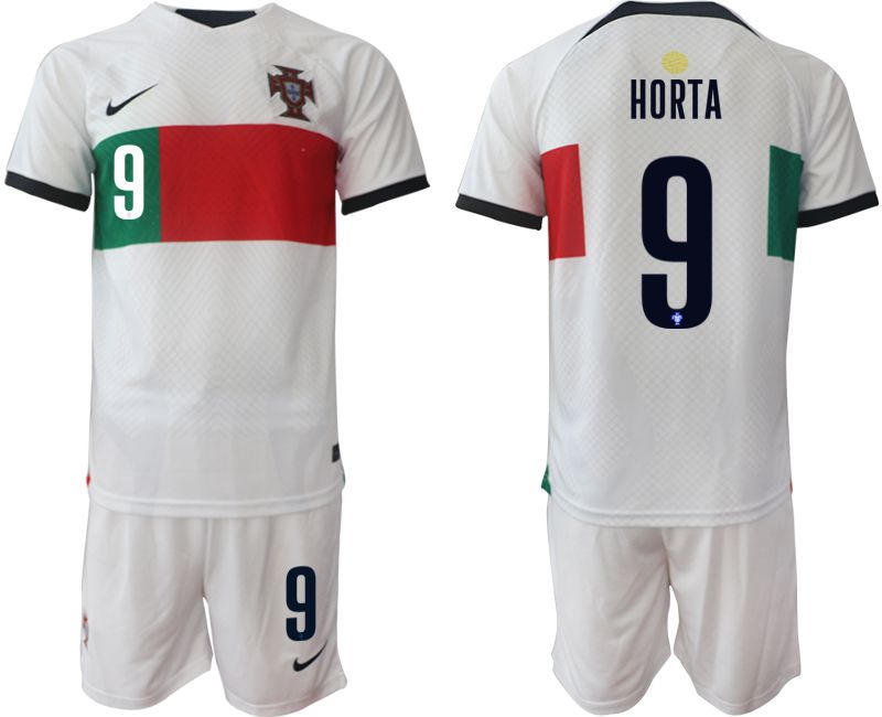 Men 2022 World Cup National Team Portugal away white 9 Soccer Jerseys